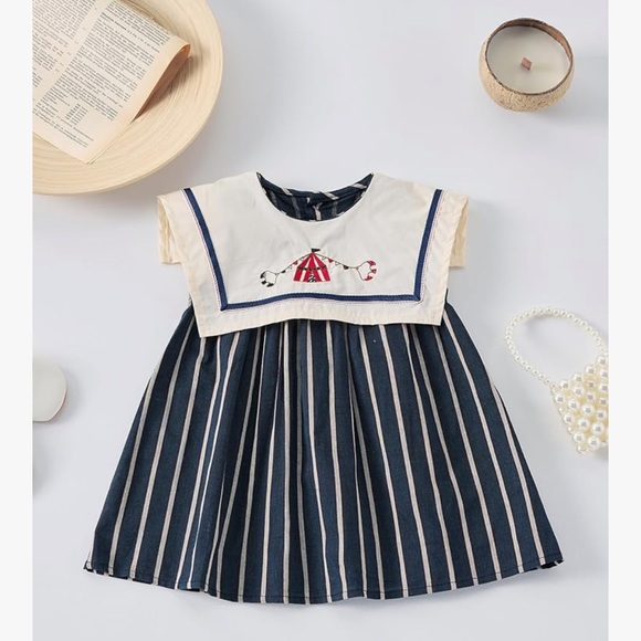 Other - Navy and Cream Striped Circus Dress